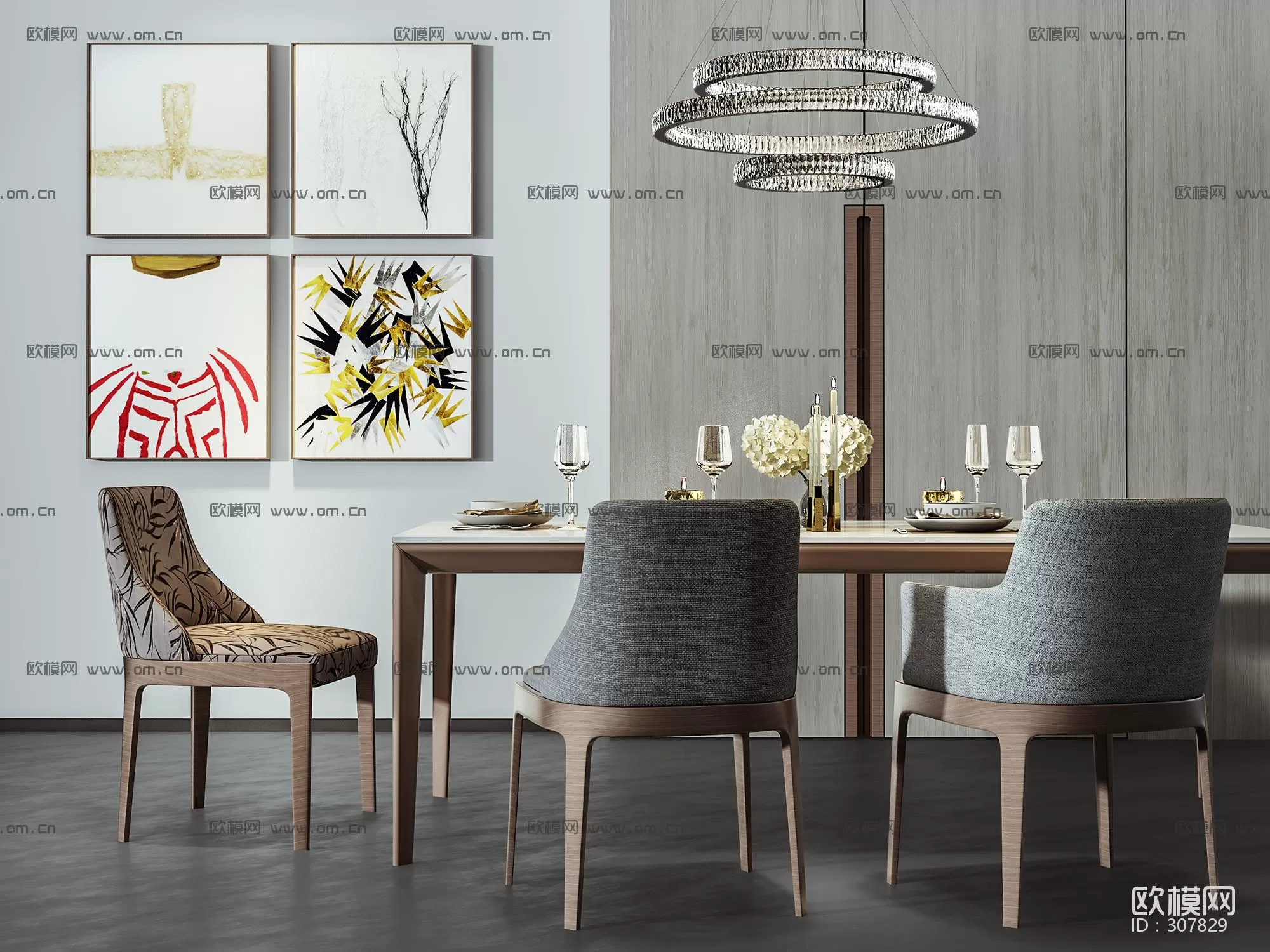 3DSKYFREE – KITCHEN - TABLE SET 3DS MAX MODELS