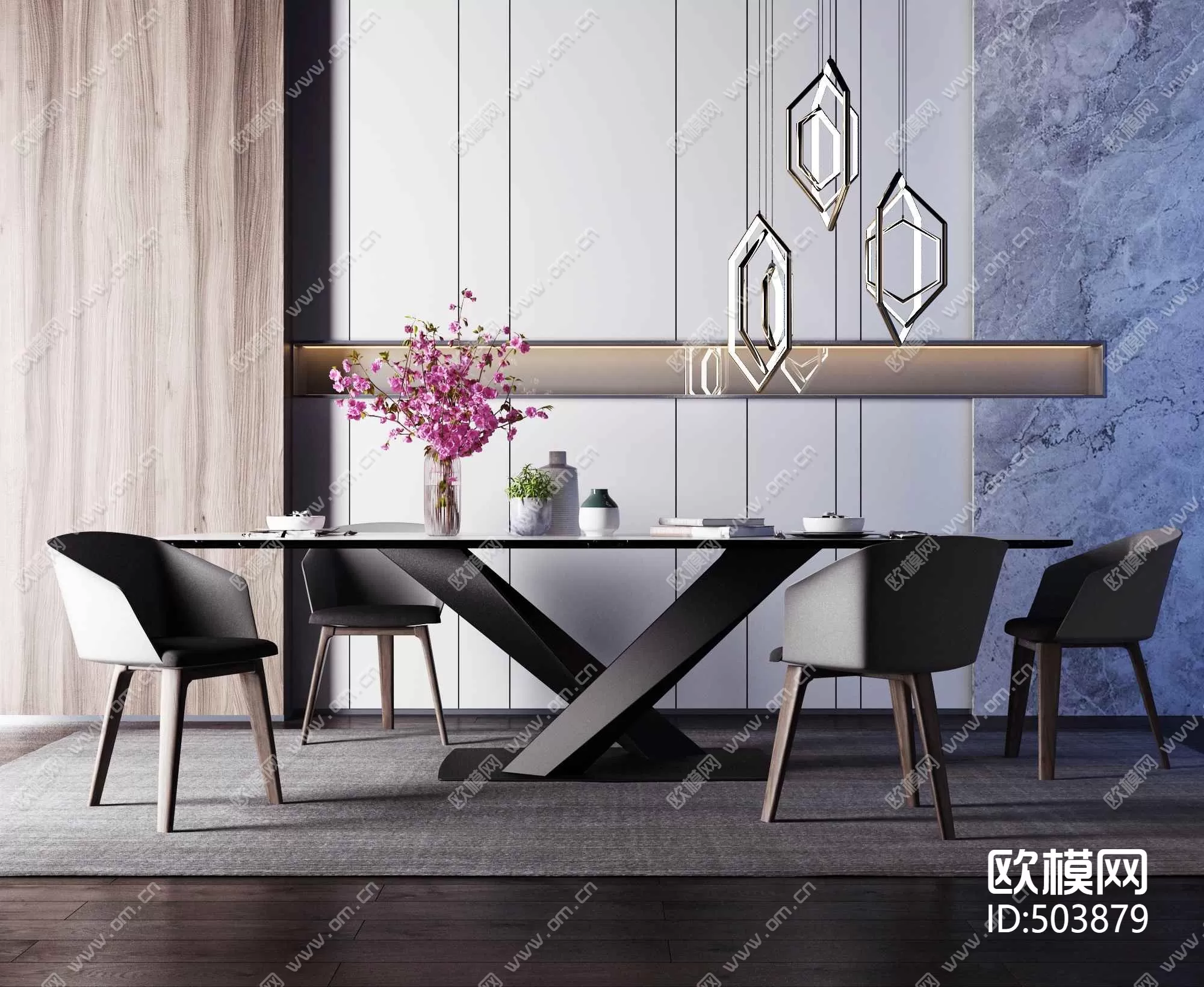 3DSKYFREE – KITCHEN - TABLE SET 3DS MAX MODELS