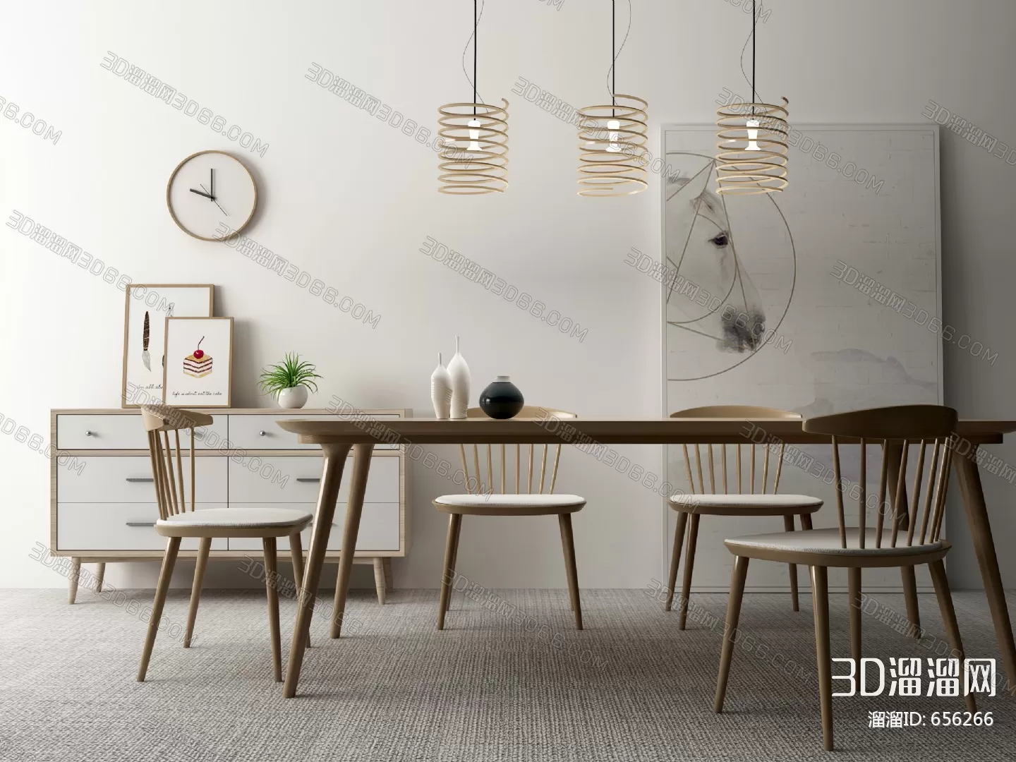 3DSKYFREE – KITCHEN - TABLE SET 3DS MAX MODELS