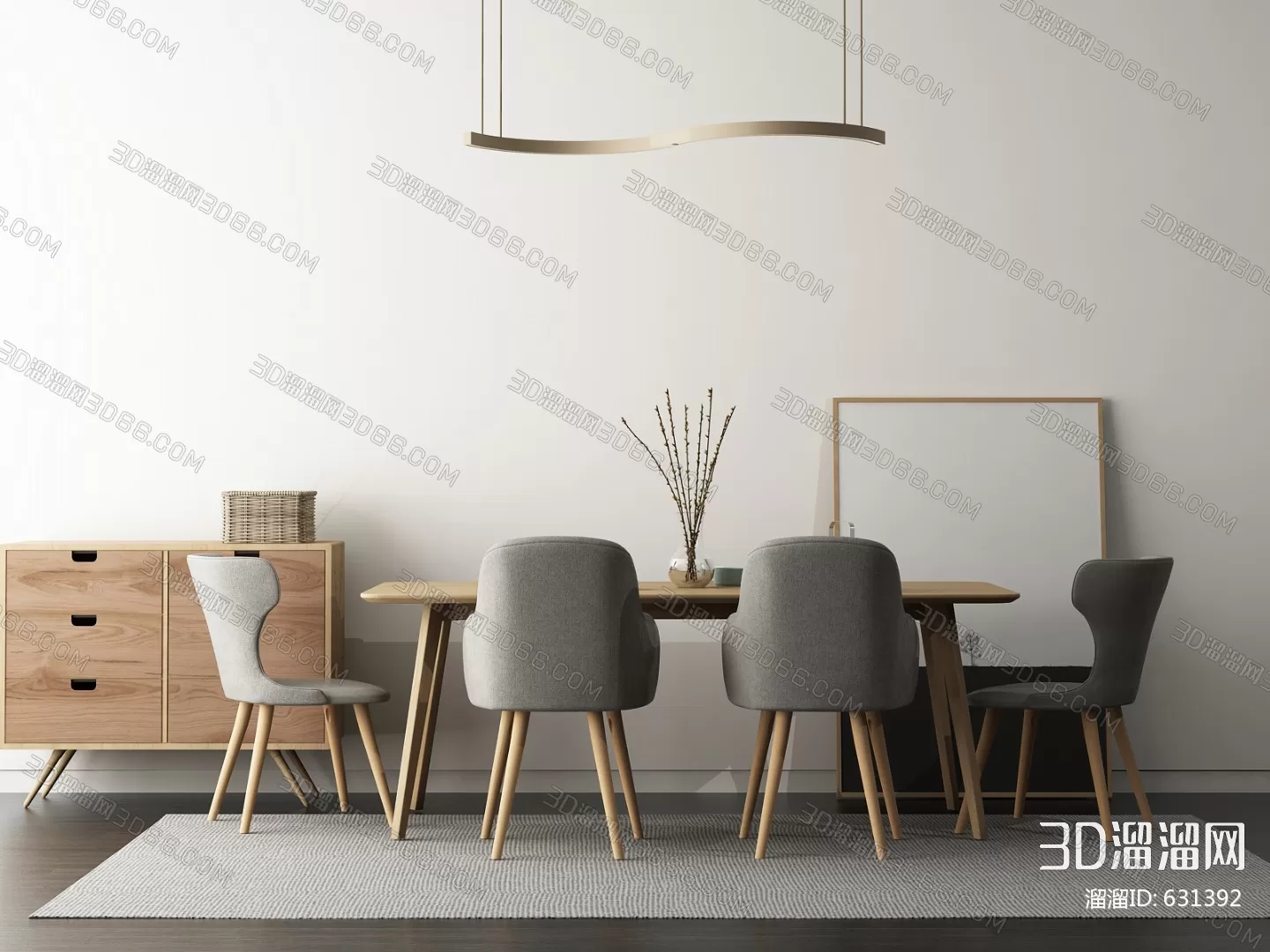 3DSKYFREE – KITCHEN - TABLE SET 3DS MAX MODELS