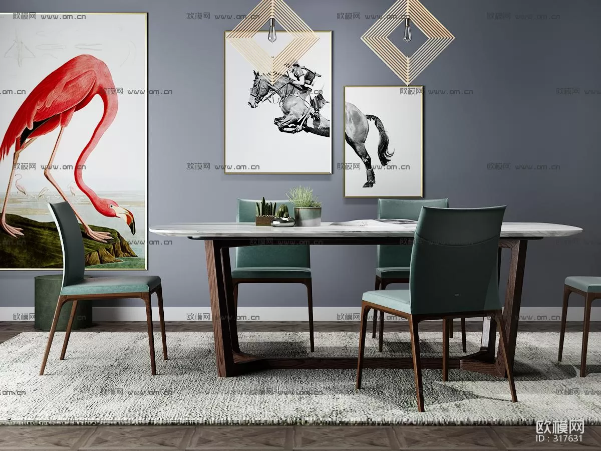 3DSKYFREE – KITCHEN - TABLE SET 3DS MAX MODELS