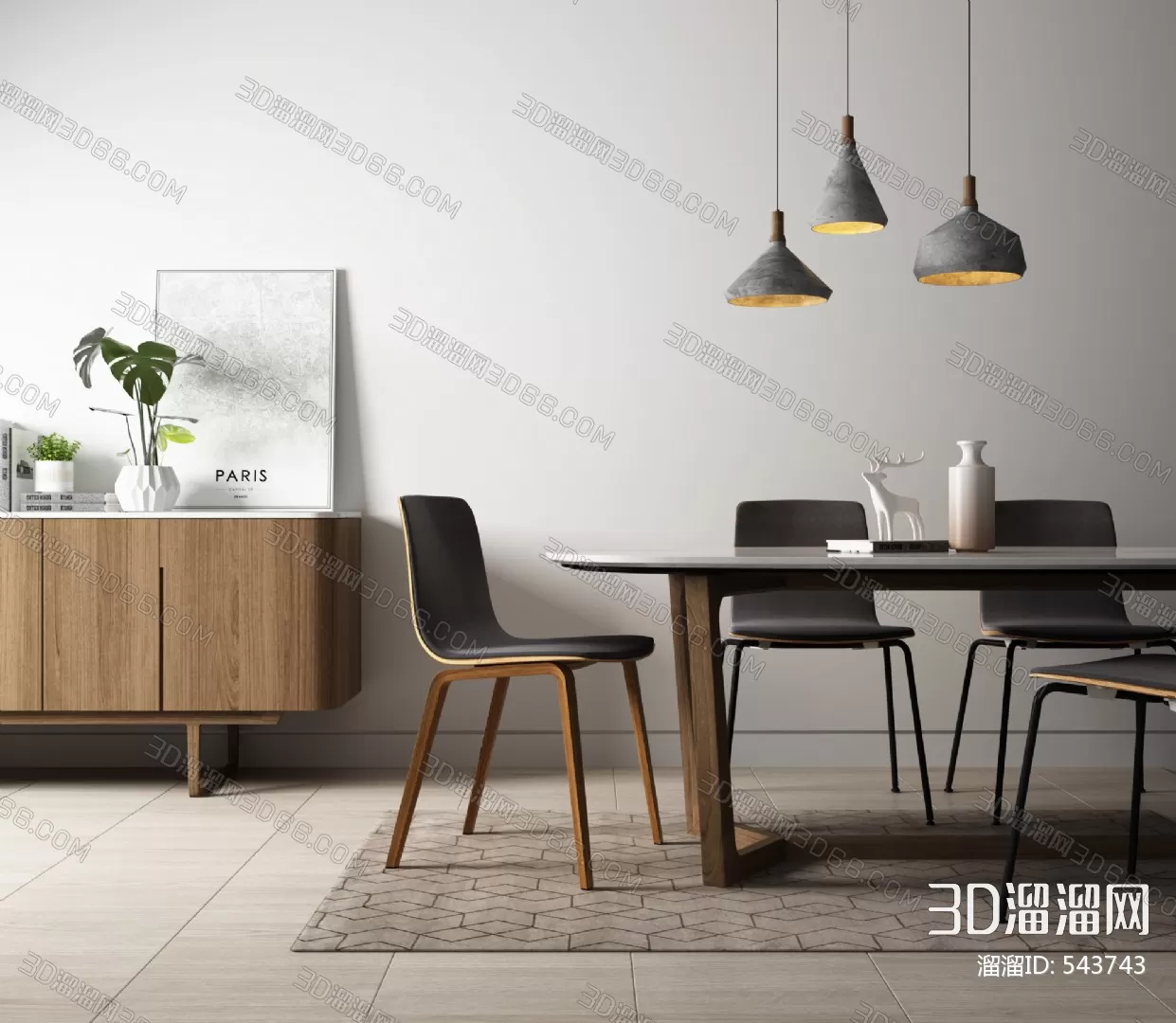 3DSKYFREE – KITCHEN - TABLE SET 3DS MAX MODELS