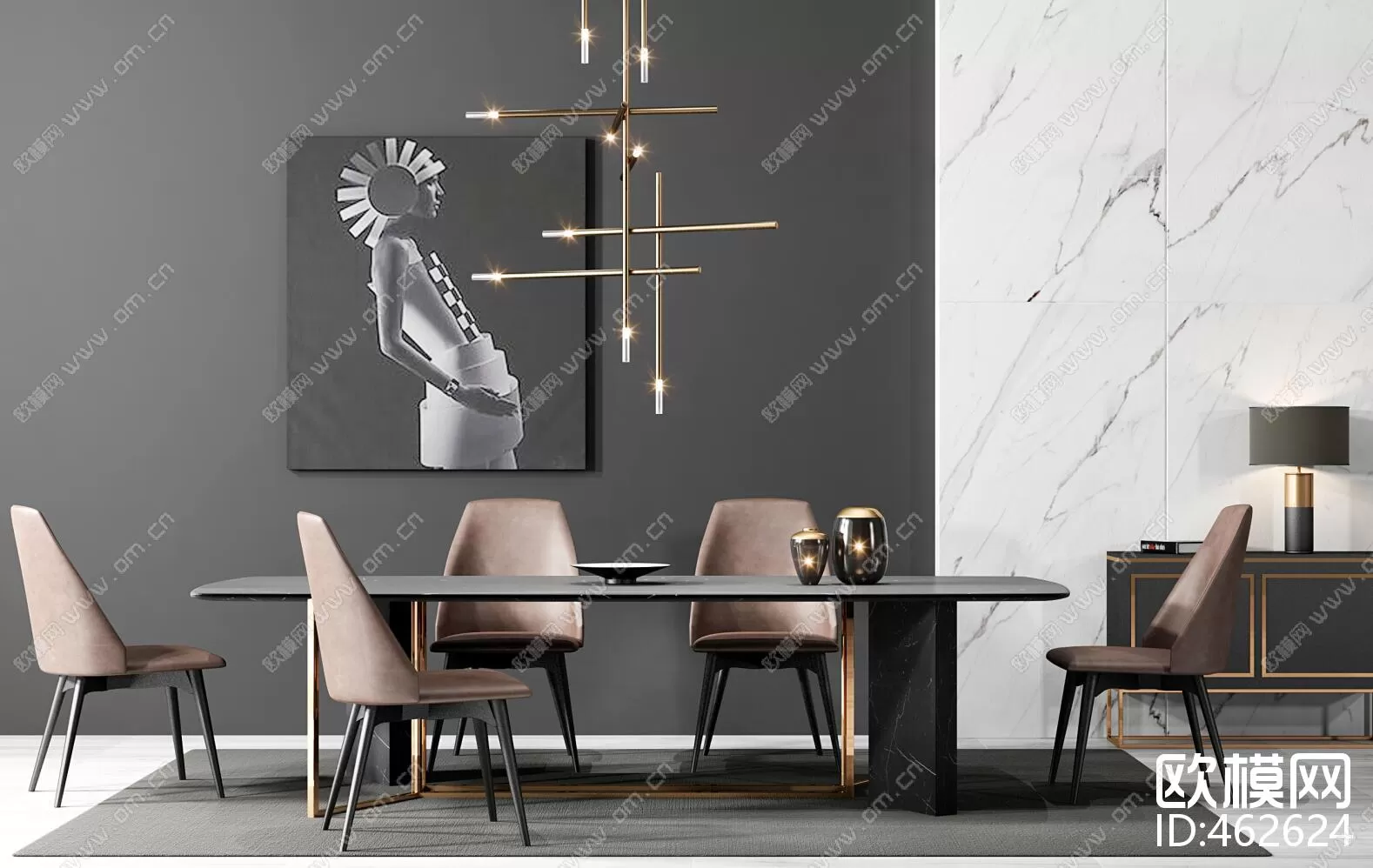 3DSKYFREE – KITCHEN - TABLE SET 3DS MAX MODELS