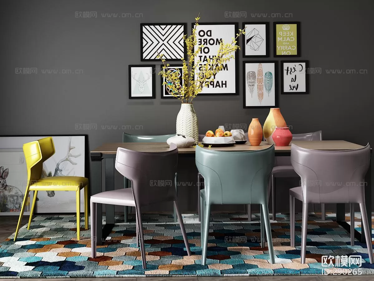 3DSKYFREE – KITCHEN - TABLE SET 3DS MAX MODELS