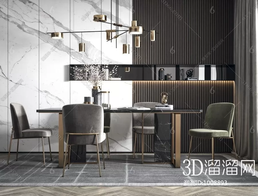 3DSKYFREE – KITCHEN - TABLE SET 3DS MAX MODELS