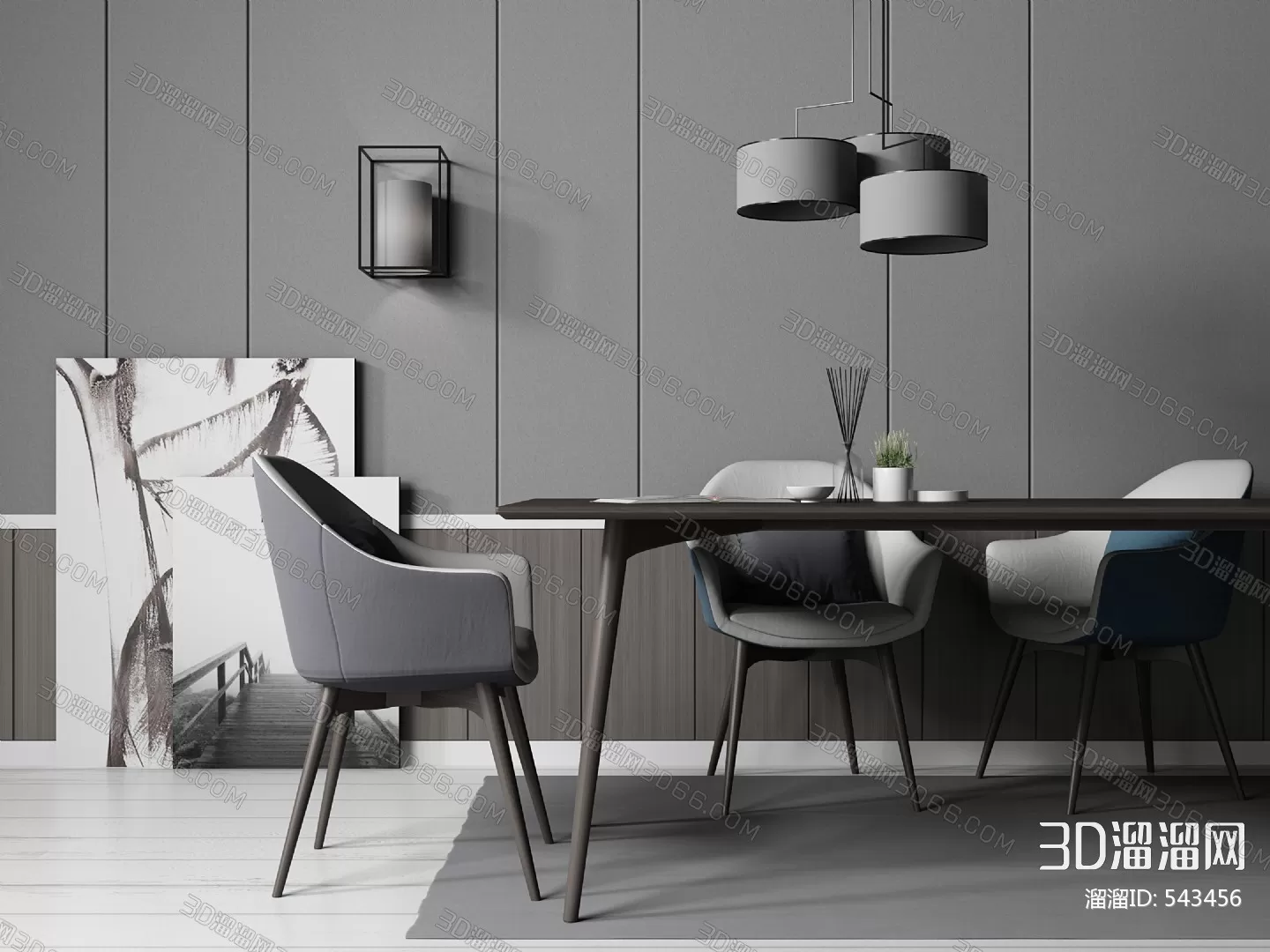 3DSKYFREE – KITCHEN - TABLE SET 3DS MAX MODELS