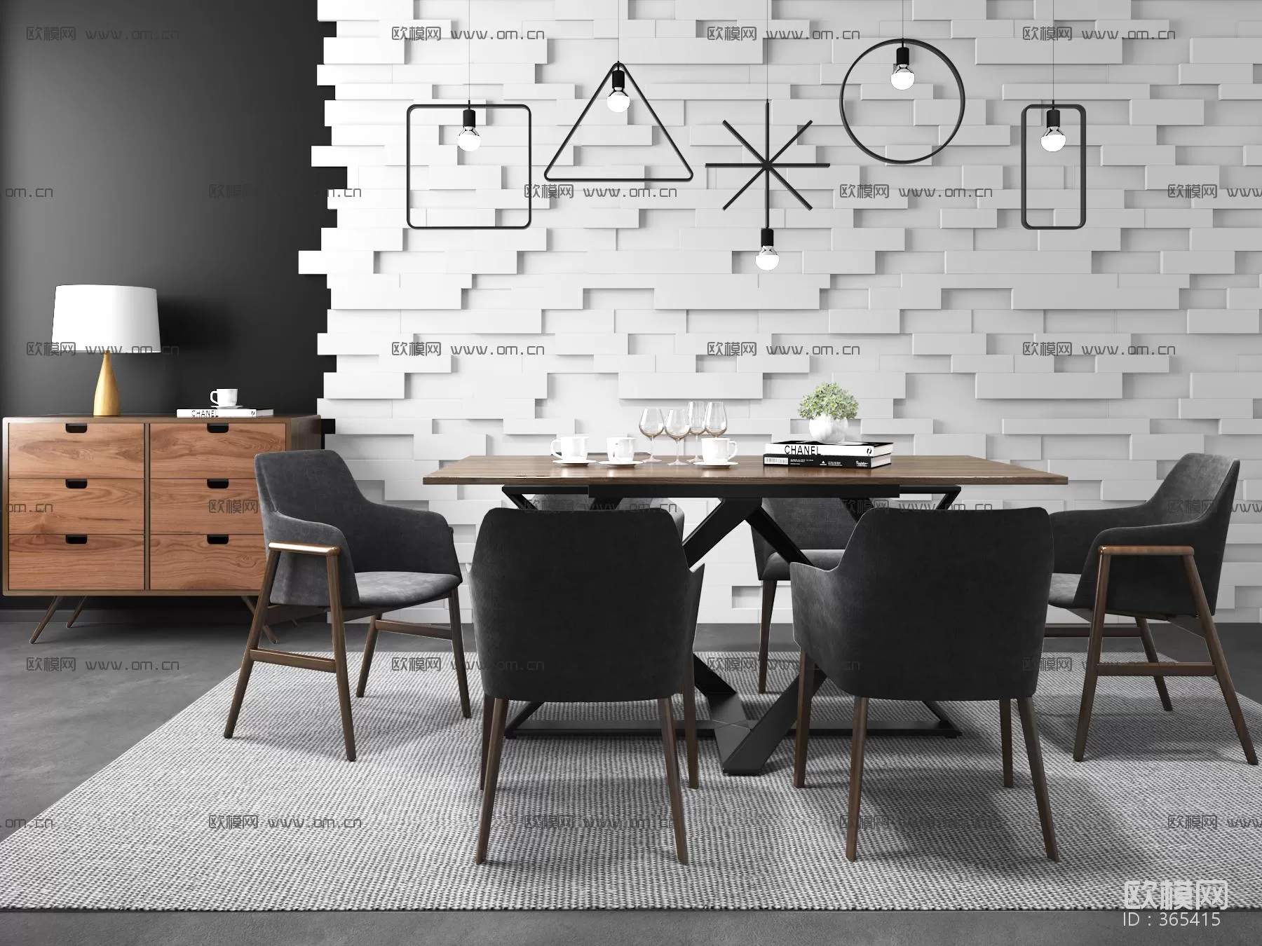 3DSKYFREE – KITCHEN - TABLE SET 3DS MAX MODELS