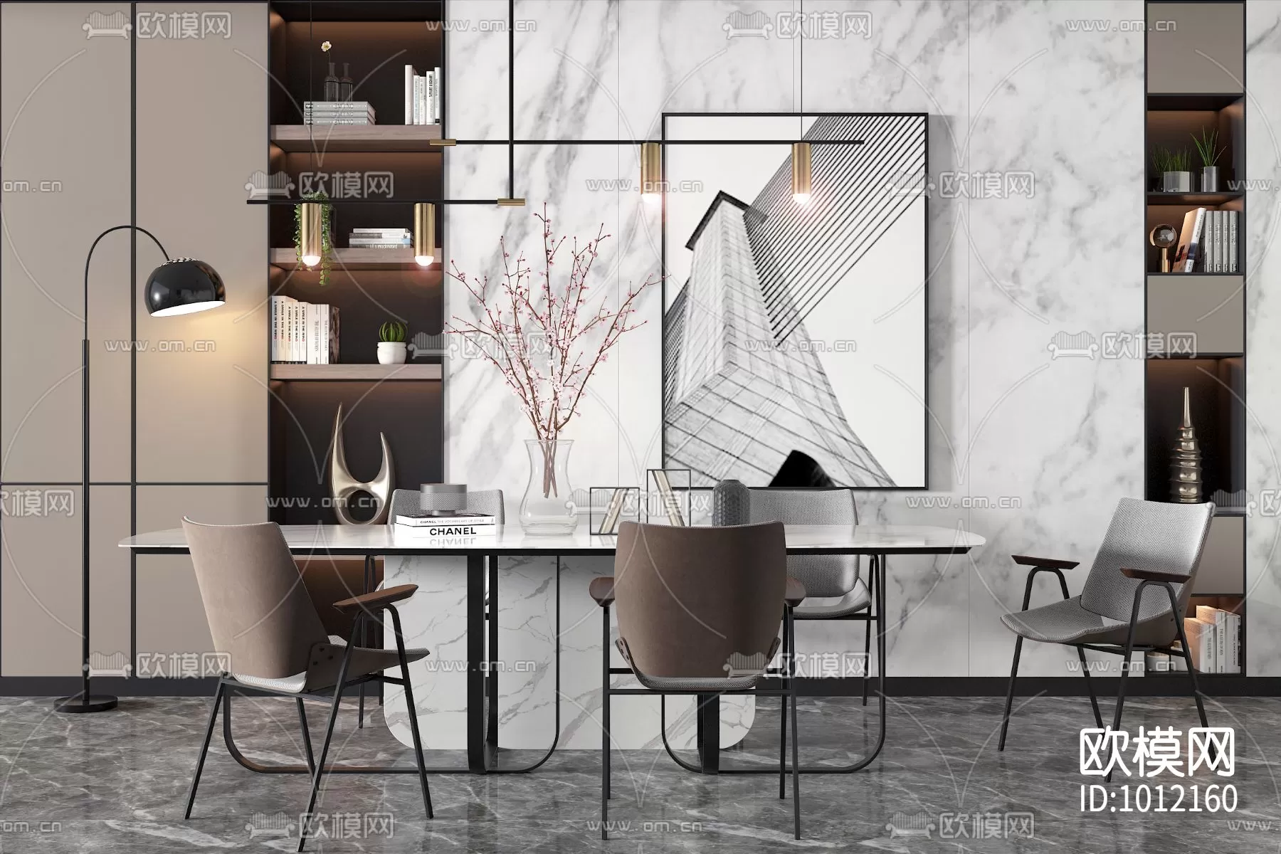 3DSKYFREE – KITCHEN - TABLE SET 3DS MAX MODELS