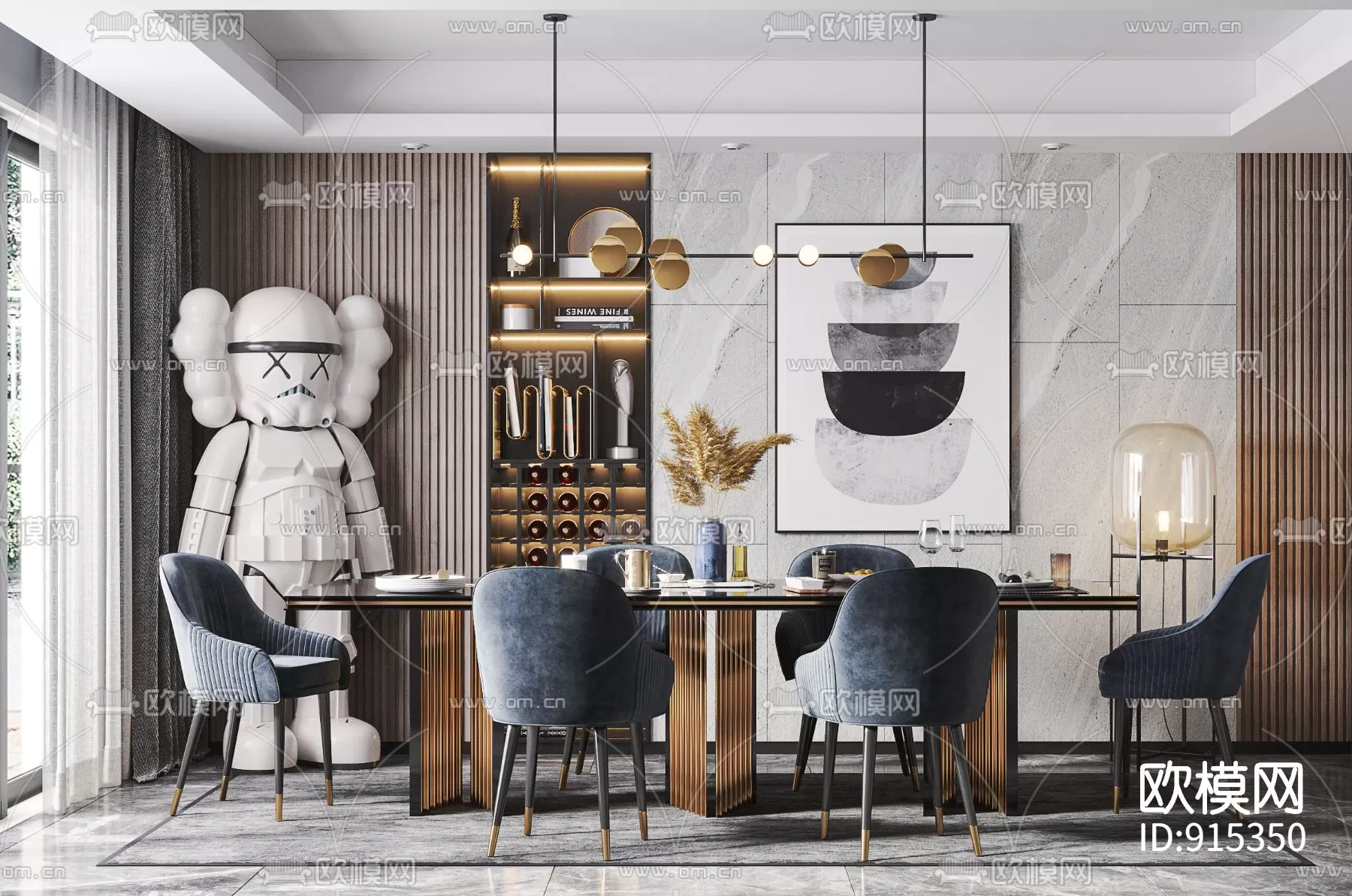 3DSKYFREE – KITCHEN - TABLE SET 3DS MAX MODELS