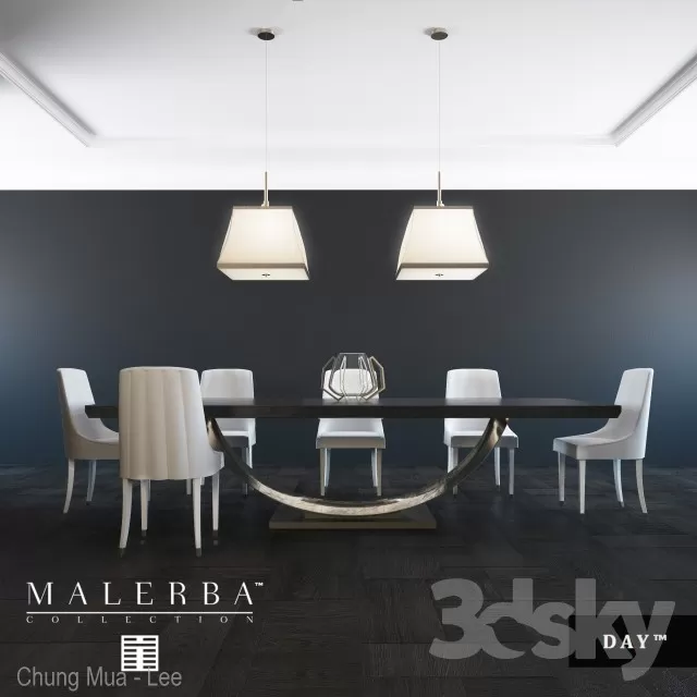 3DSKYFREE – KITCHEN - TABLE SET 3DS MAX MODELS
