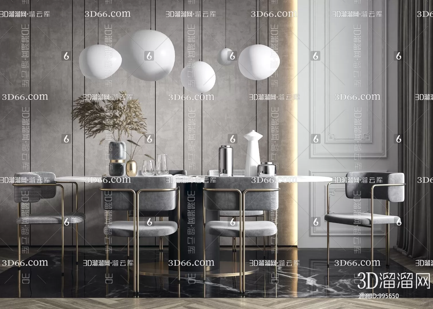 3DSKYFREE – KITCHEN - TABLE SET 3DS MAX MODELS