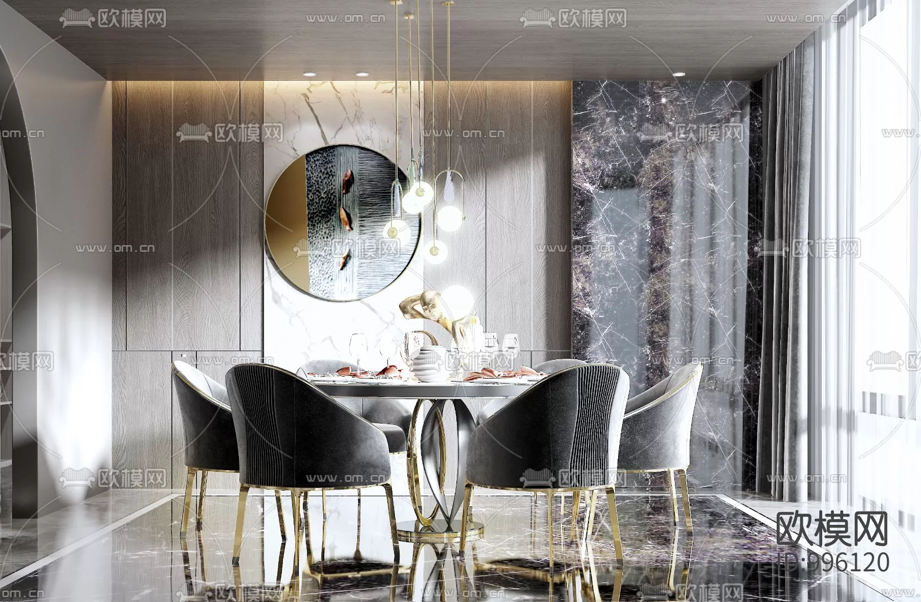 3DSKYFREE – KITCHEN - TABLE SET 3DS MAX MODELS