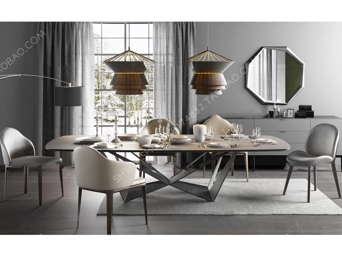 3DSKYFREE – KITCHEN - TABLE SET 3DS MAX MODELS