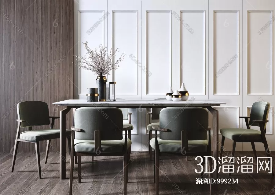 3DSKYFREE – KITCHEN - TABLE SET 3DS MAX MODELS