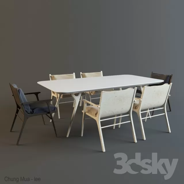 3DSKYFREE – KITCHEN - TABLE SET 3DS MAX MODELS