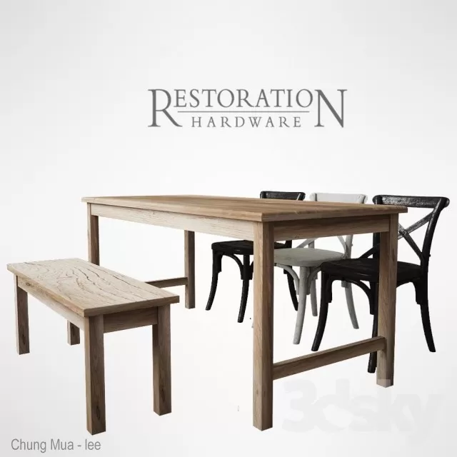 3DSKYFREE – KITCHEN - TABLE SET 3DS MAX MODELS