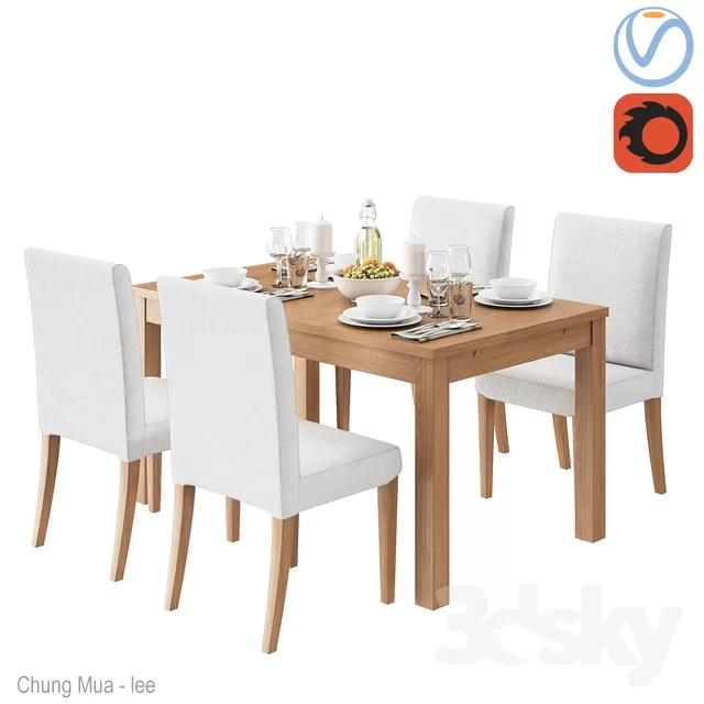 KITCHEN - TABLE SET 3D MODELS