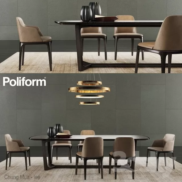 3DSKYFREE – KITCHEN - TABLE SET 3DS MAX MODELS