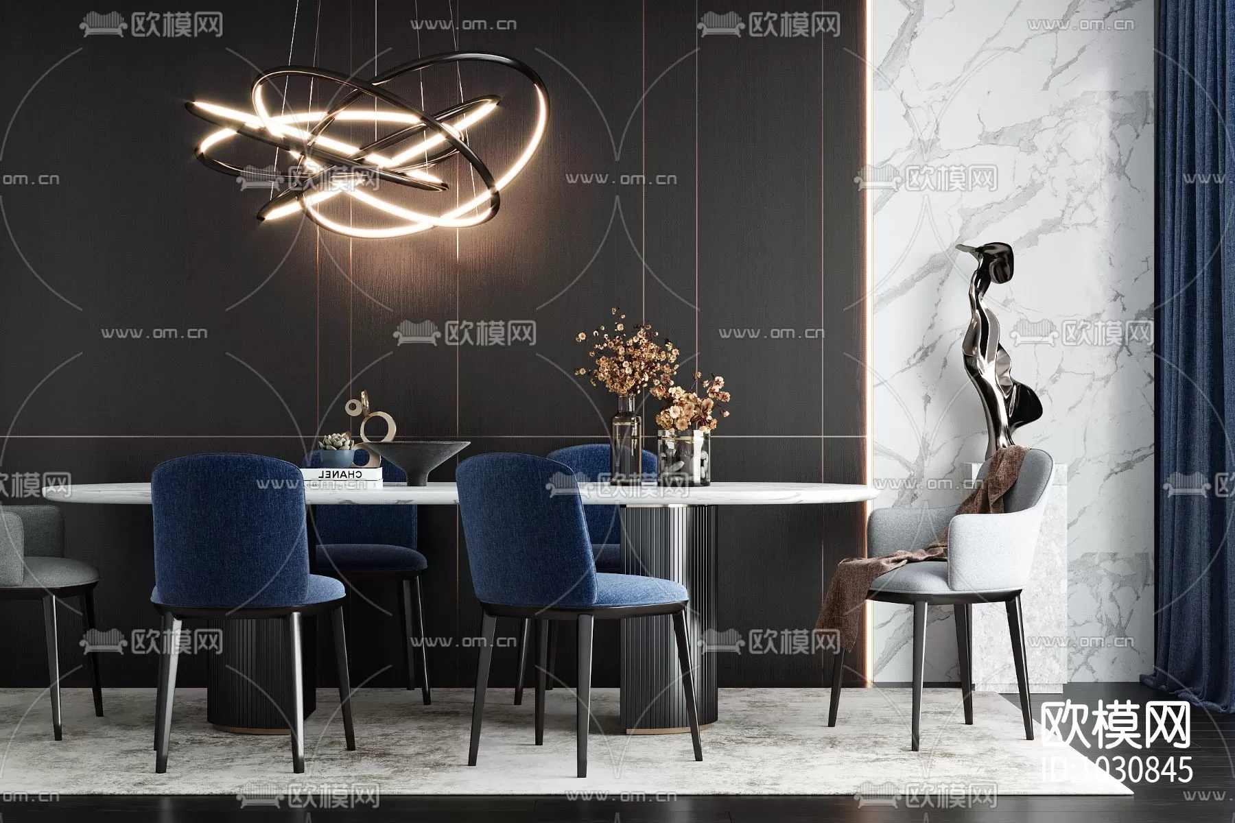 3DSKYFREE – KITCHEN - TABLE SET 3DS MAX MODELS