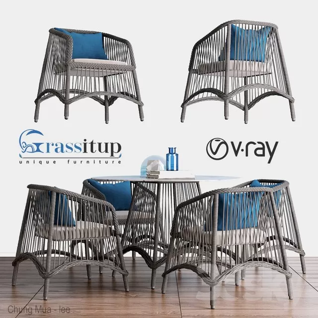 3DSKYFREE – KITCHEN - TABLE SET 3DS MAX MODELS