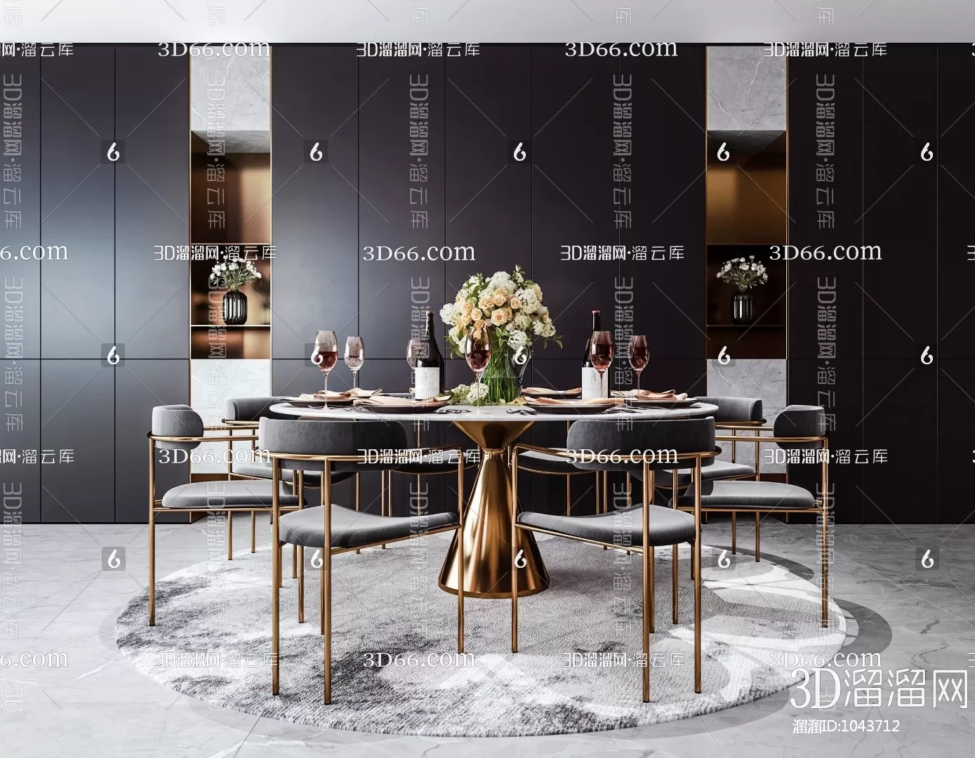 3DSKYFREE – KITCHEN - TABLE SET 3DS MAX MODELS