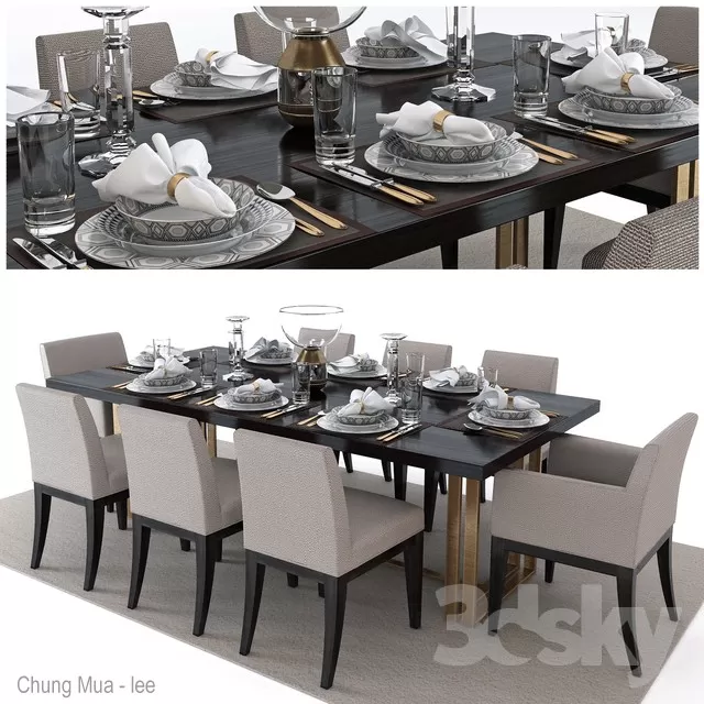 3DSKYFREE – KITCHEN - TABLE SET 3DS MAX MODELS