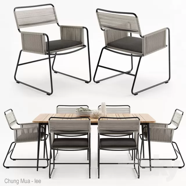 3DSKYFREE – KITCHEN - TABLE SET 3DS MAX MODELS