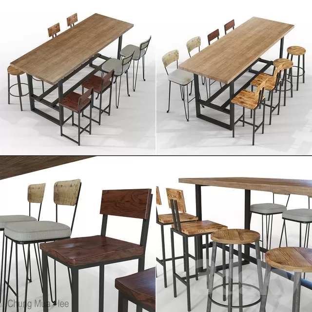 3DSKYFREE – KITCHEN - TABLE SET 3DS MAX MODELS