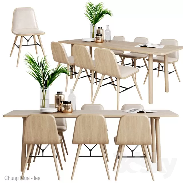 3DSKYFREE – KITCHEN - TABLE SET 3DS MAX MODELS