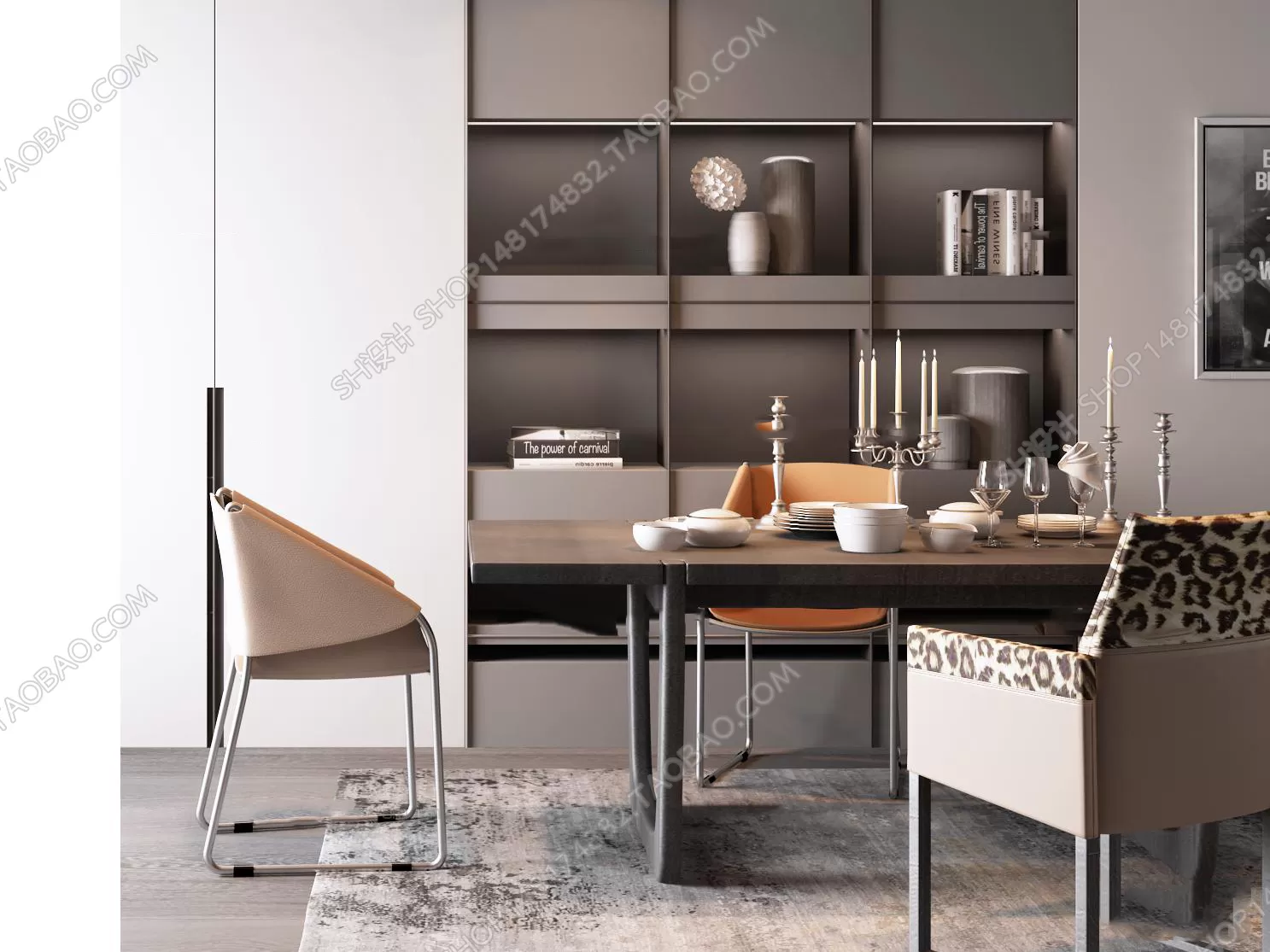 3DSKYFREE – KITCHEN - TABLE SET 3DS MAX MODELS