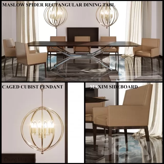 3DSKYFREE – KITCHEN - TABLE SET 3DS MAX MODELS