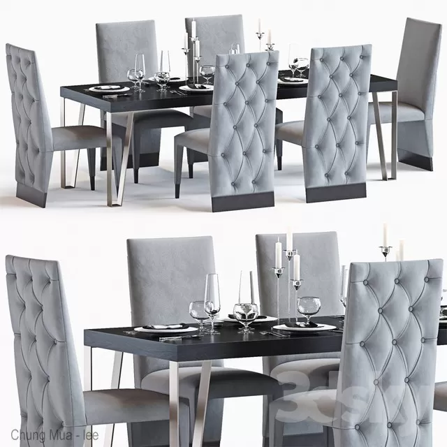 3DSKYFREE – KITCHEN - TABLE SET 3DS MAX MODELS