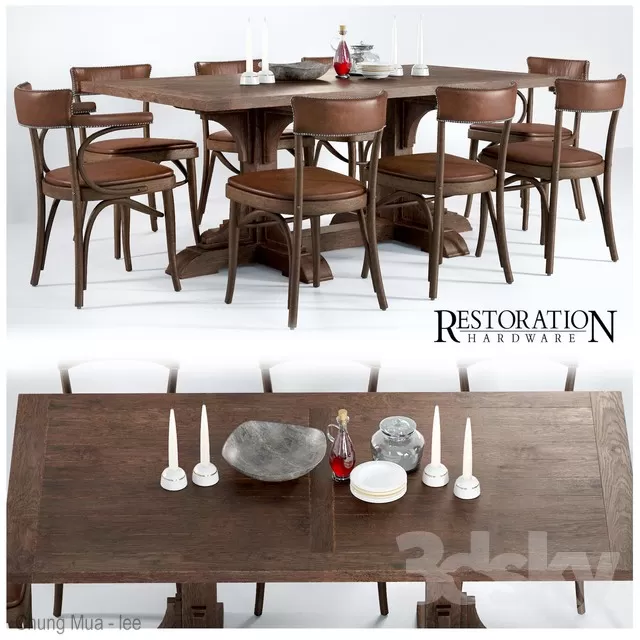 3DSKYFREE – KITCHEN - TABLE SET 3DS MAX MODELS