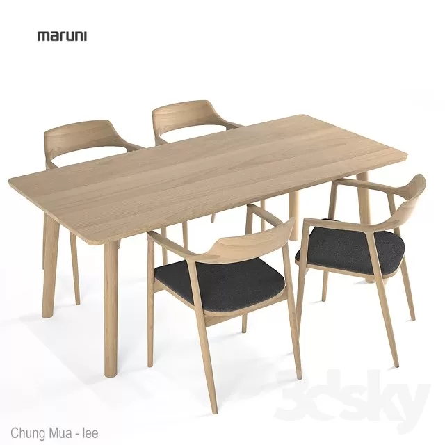 3DSKYFREE – KITCHEN - TABLE SET 3DS MAX MODELS