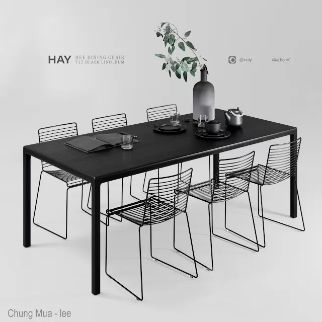 3DSKYFREE – KITCHEN - TABLE SET 3DS MAX MODELS