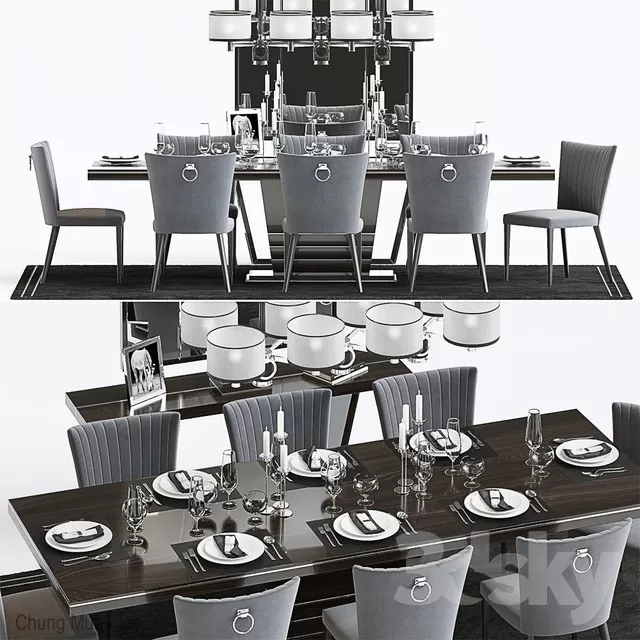 3DSKYFREE – KITCHEN - TABLE SET 3DS MAX MODELS