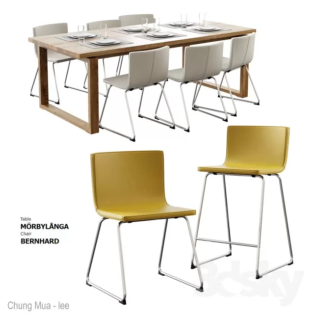 3DSKYFREE – KITCHEN - TABLE SET 3DS MAX MODELS