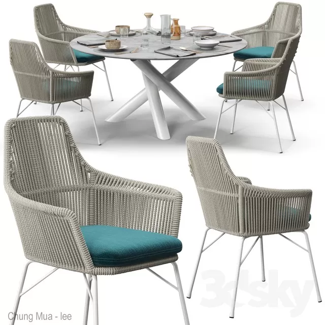 3DSKYFREE – KITCHEN - TABLE SET 3DS MAX MODELS