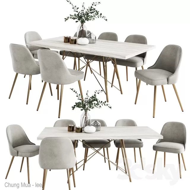 3DSKYFREE – KITCHEN - TABLE SET 3DS MAX MODELS