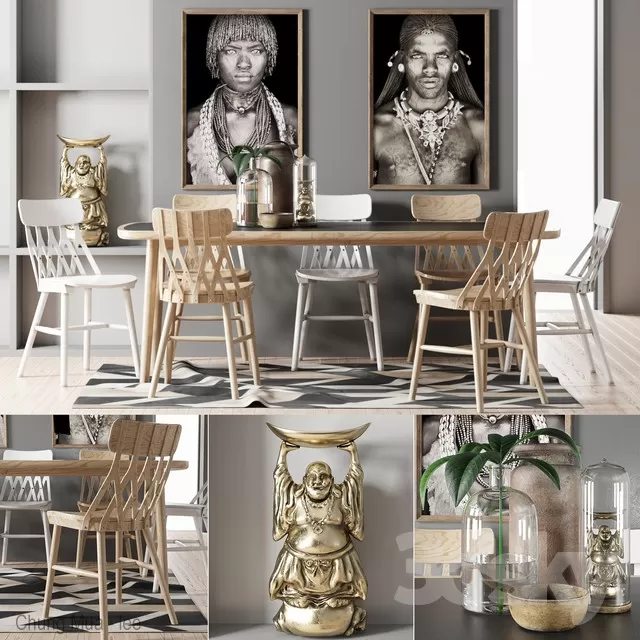 KITCHEN - TABLE SET 3D MODELS