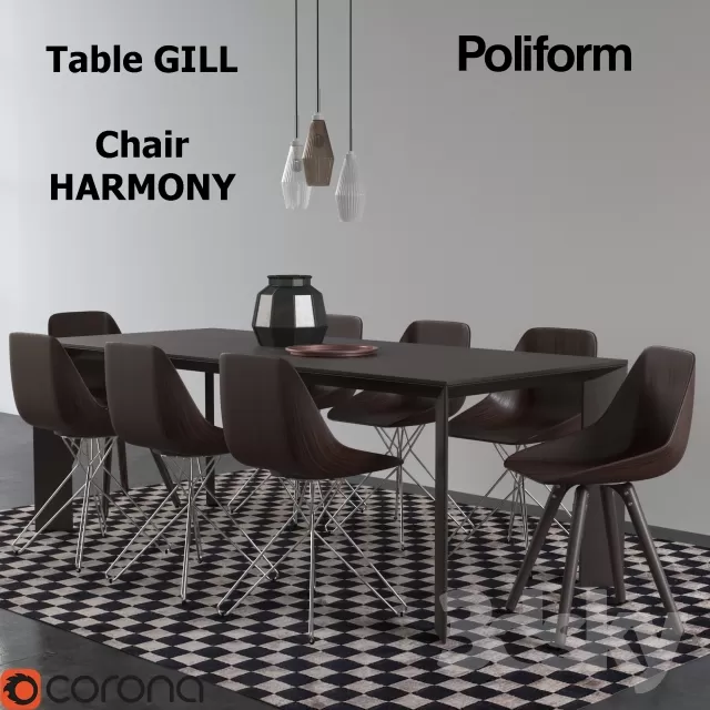 3DSKYFREE – KITCHEN - TABLE SET 3DS MAX MODELS