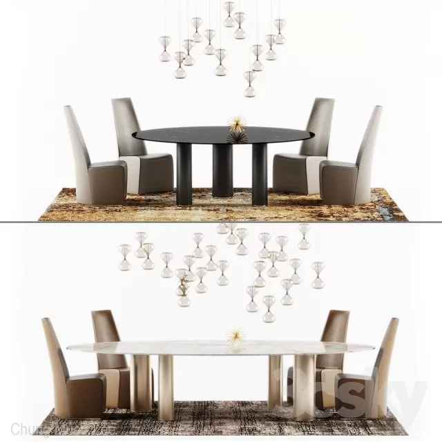 3DSKYFREE – KITCHEN - TABLE SET 3DS MAX MODELS