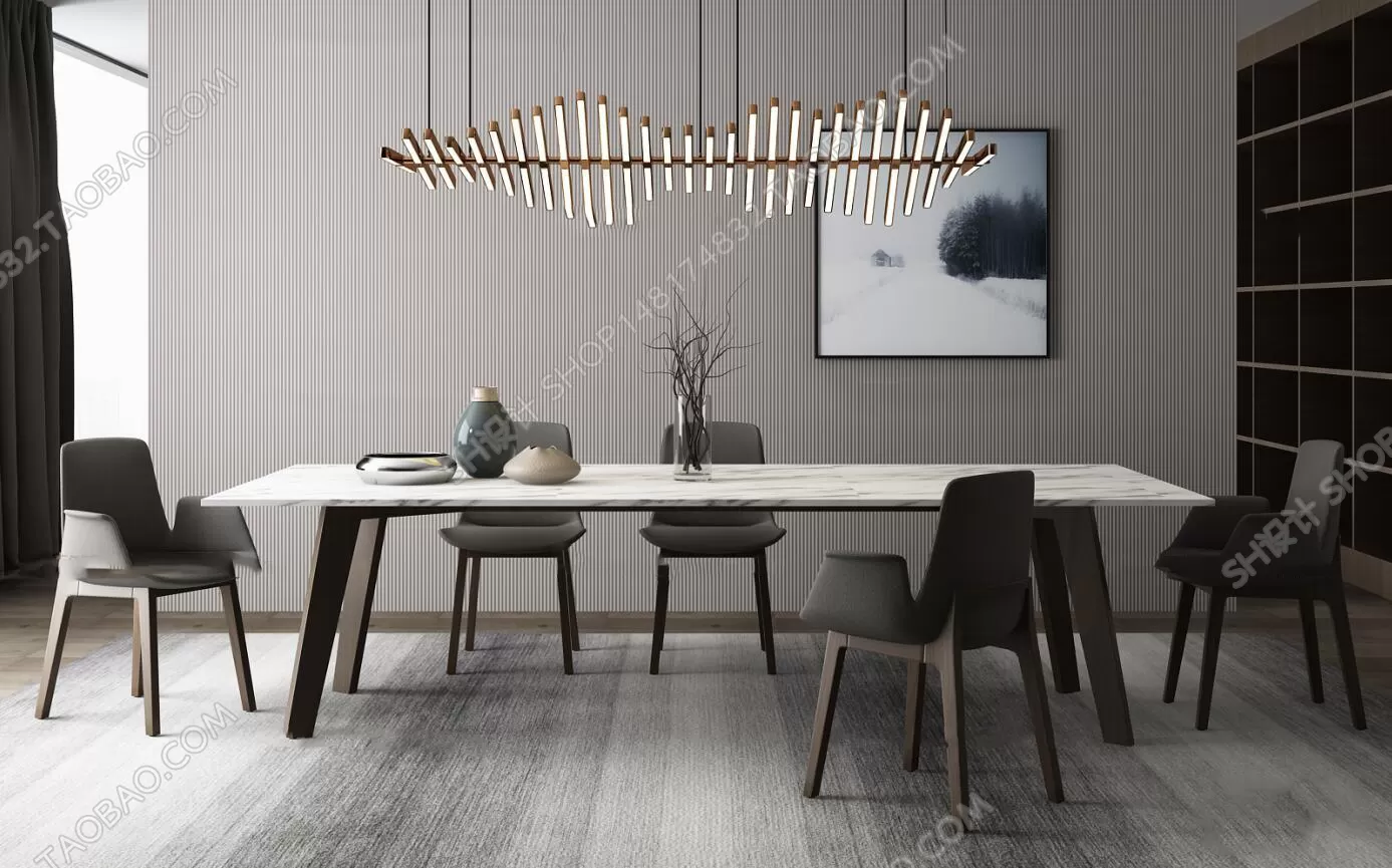 3DSKYFREE – KITCHEN - TABLE SET 3DS MAX MODELS