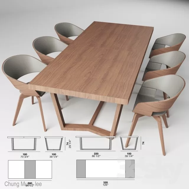 3DSKYFREE – KITCHEN - TABLE SET 3DS MAX MODELS