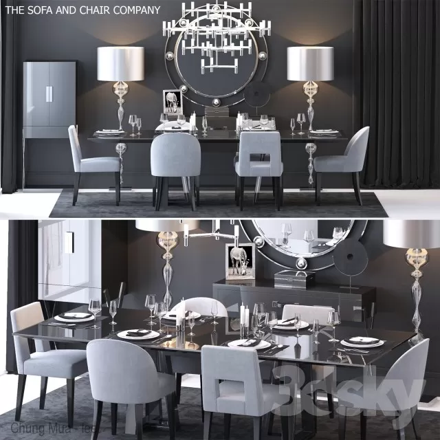 3DSKYFREE – KITCHEN - TABLE SET 3DS MAX MODELS