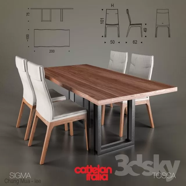 3DSKYFREE – KITCHEN - TABLE SET 3DS MAX MODELS