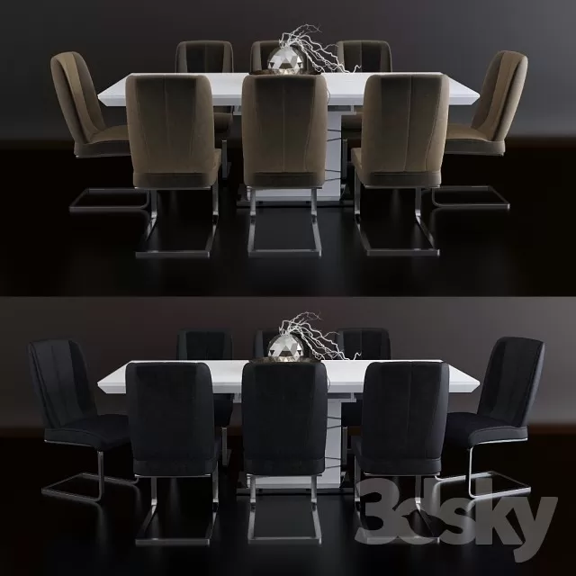 3DSKYFREE – KITCHEN - TABLE SET 3DS MAX MODELS