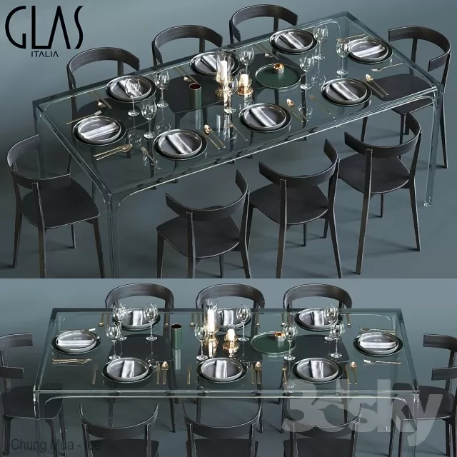 3DSKYFREE – KITCHEN - TABLE SET 3DS MAX MODELS
