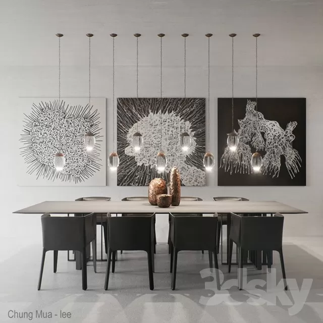 3DSKYFREE – KITCHEN - TABLE SET 3DS MAX MODELS