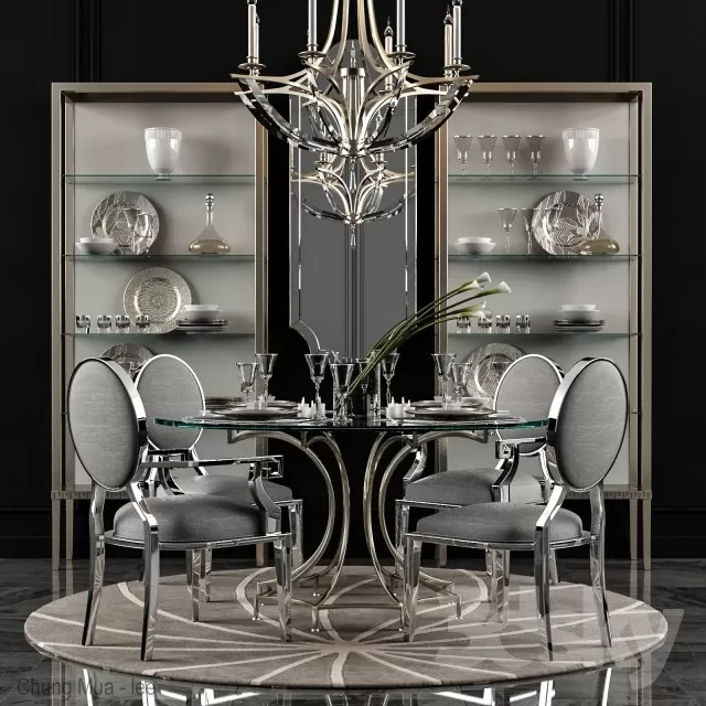 3DSKYFREE – KITCHEN - TABLE SET 3DS MAX MODELS